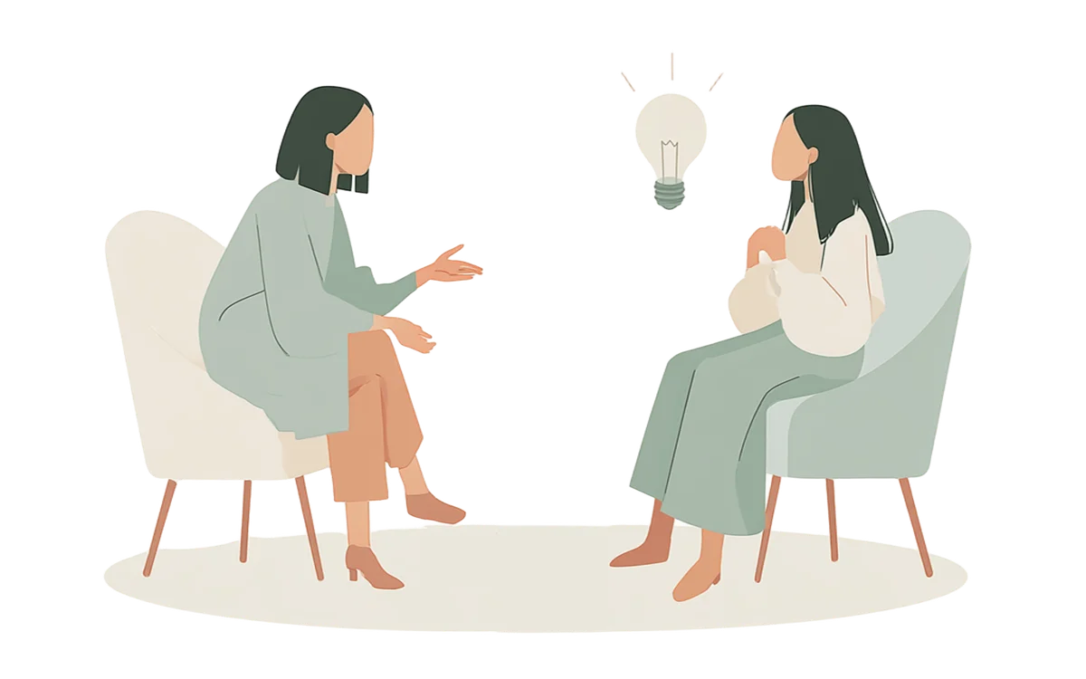 水面の波紋の中で、胸に光が灯る人物のイラスト